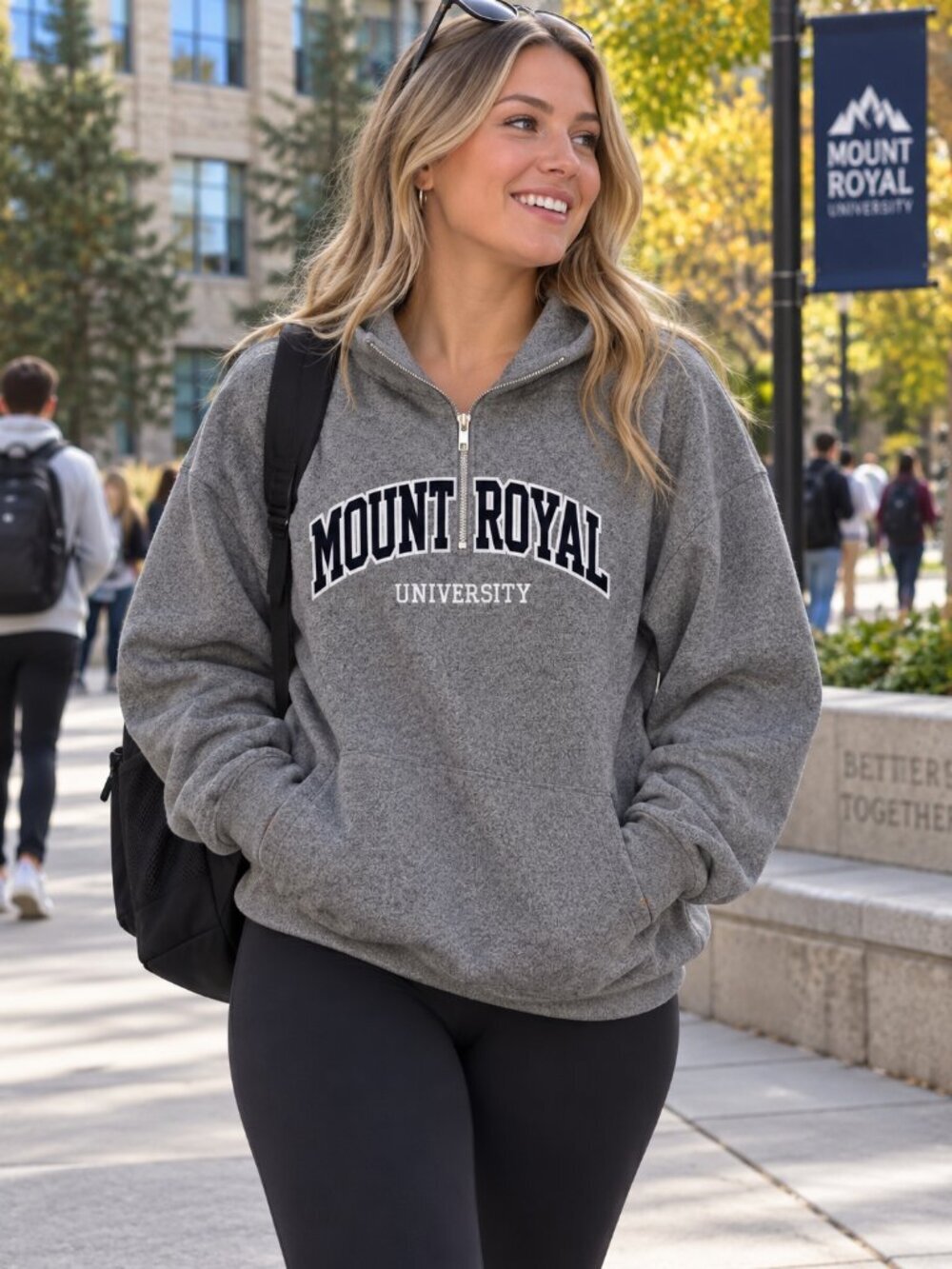 Mount Royal University Half-Zip Sweatshirt- (XL)